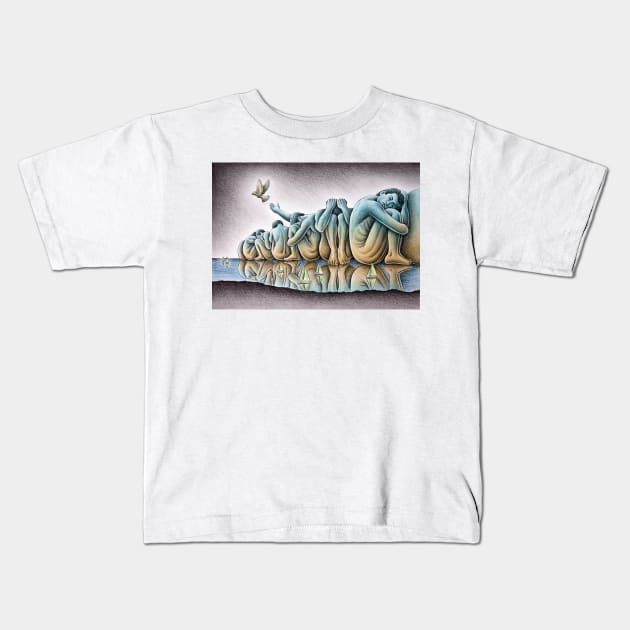 Los Gigantes Kids T-Shirt by benheineart